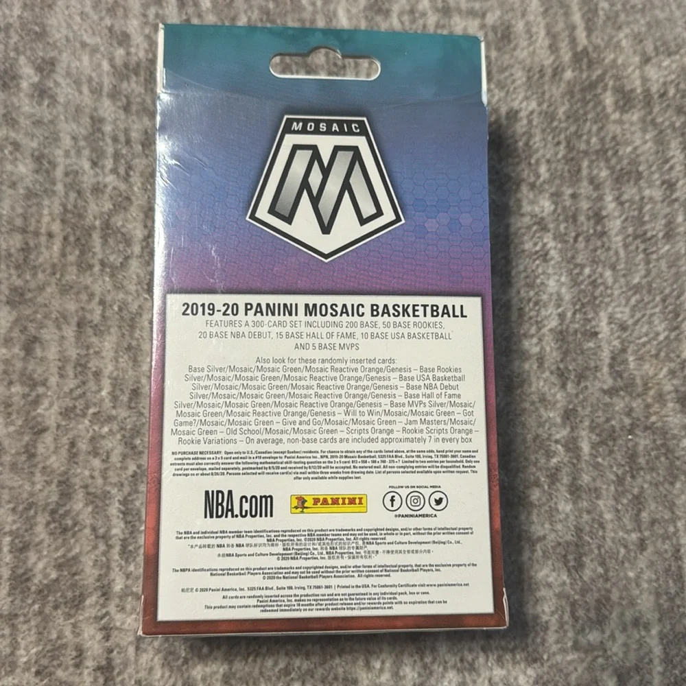 NIB 2019 2020 NBA Basketball Trading Cards Hanger Box Mosaic Panini Orange Prizm - Picture 3 of 7